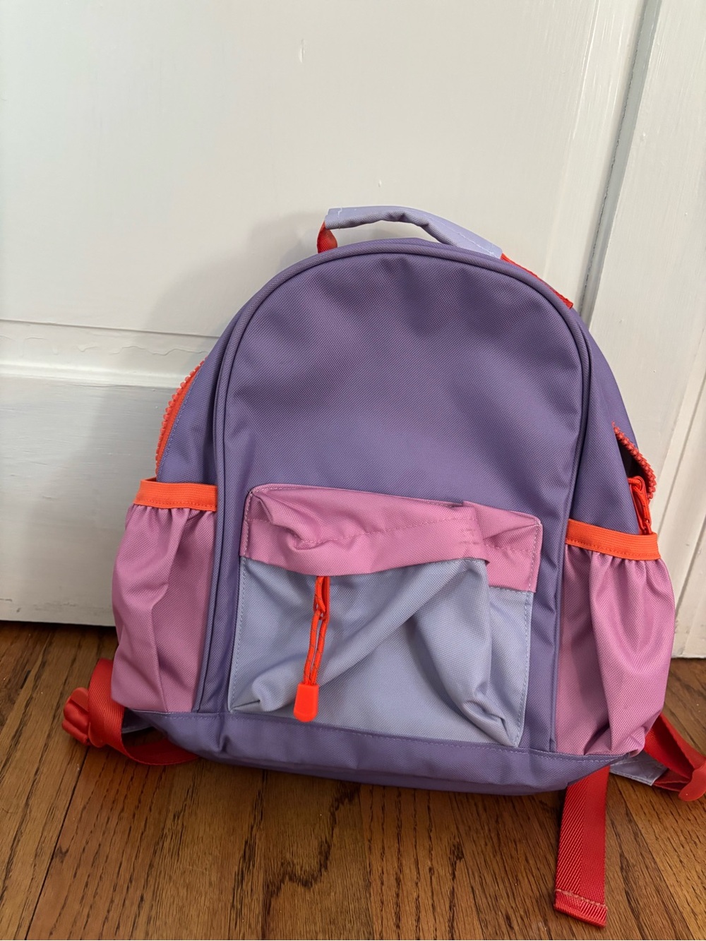 Crate&Barrel Kids Lavender and Pink Backpack with Orange Accents